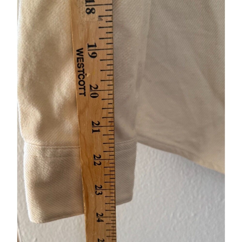 Patagonia Worn Wear Organic Cotton Cream Flannel Shirt Smiley Patch Womens M - Picture 16 of 16
